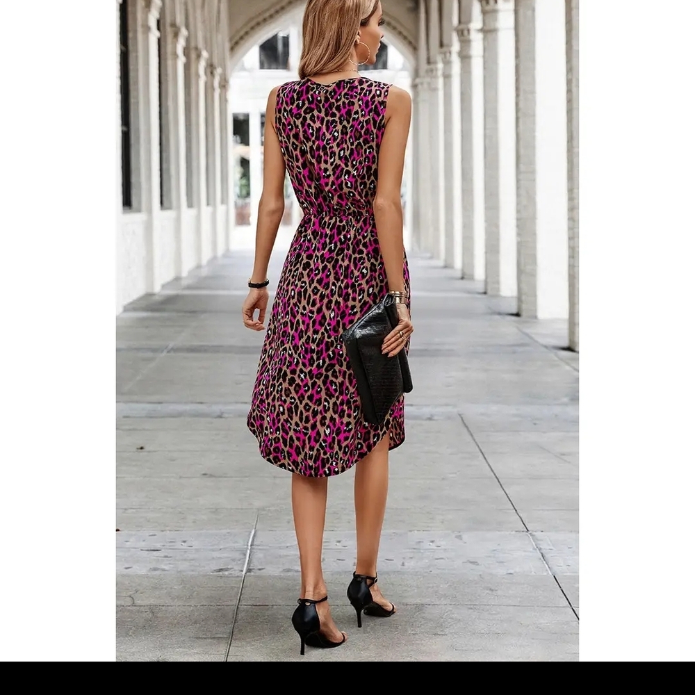 NEW Leopard Print Pink Dress - Picture 3 of 6